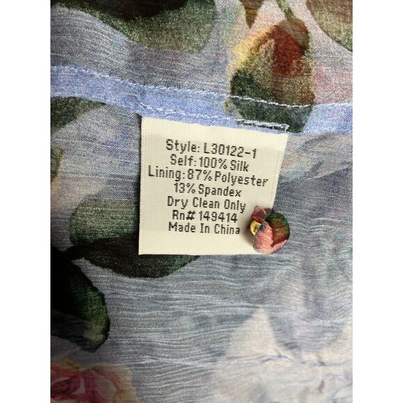 Johnny Was Adore Floral Sheer Boho Dress Button Detail & Tassel Tie Multicolor S - Picture 9 of 13